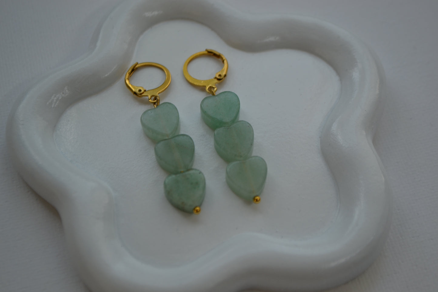 Turquoise Heart Trio Oorbellen