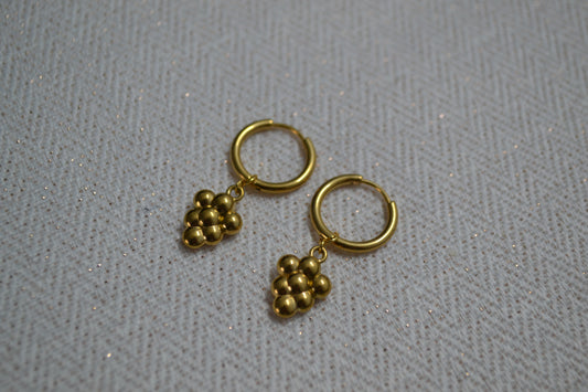 Trosje Druiven Oorbellen Goud