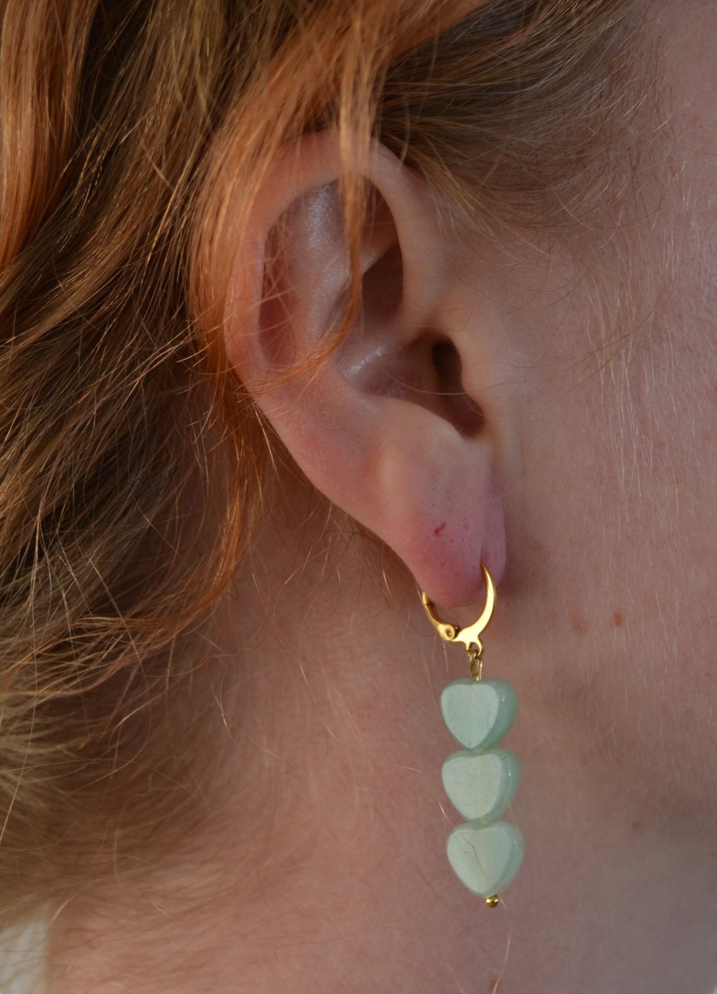 Turquoise Heart Trio Oorbellen