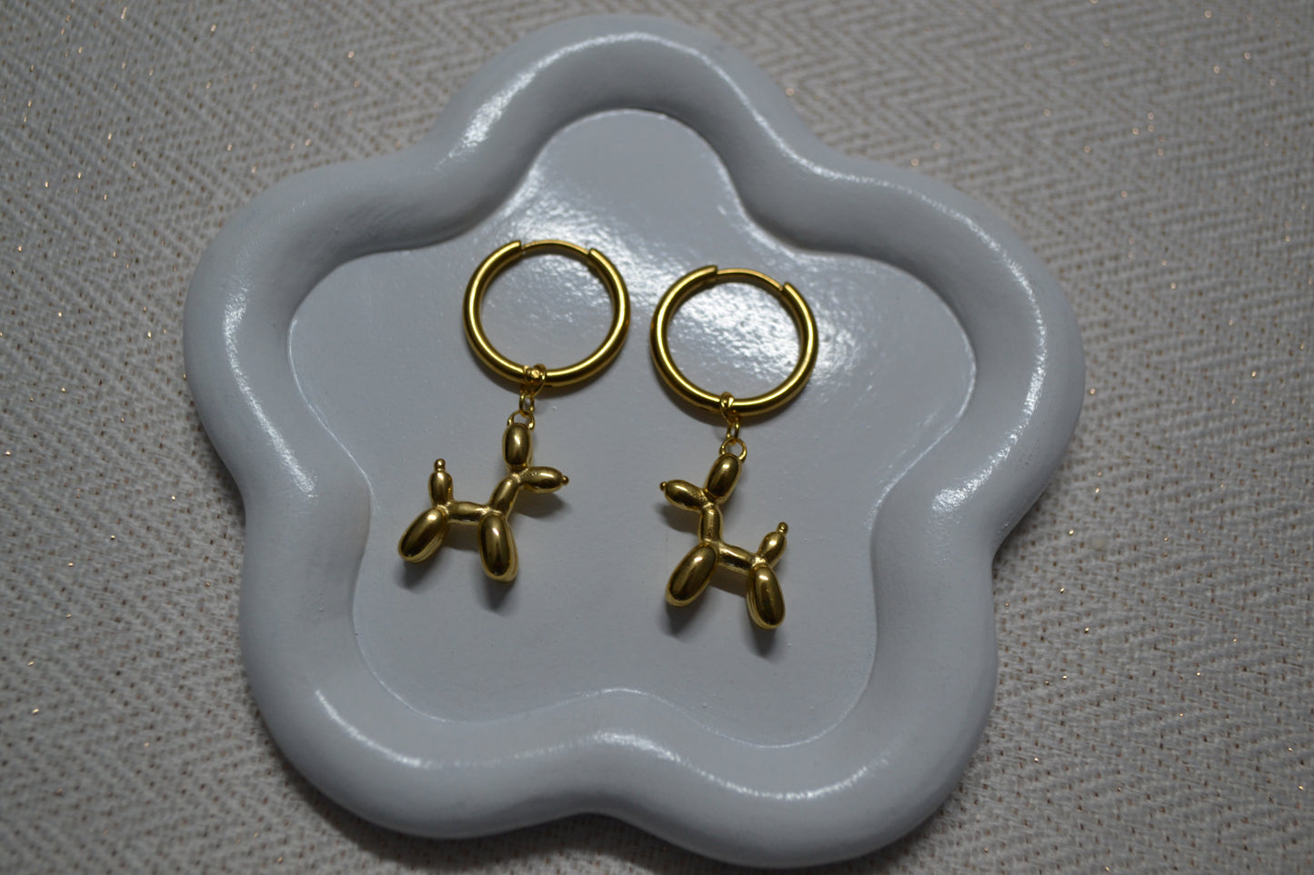 Ballon Hond Oorbellen Goud