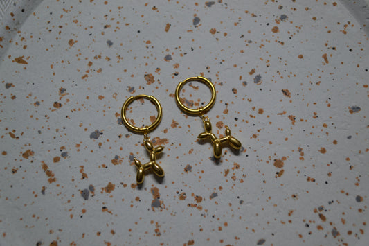 Ballon Hond Oorbellen Goud